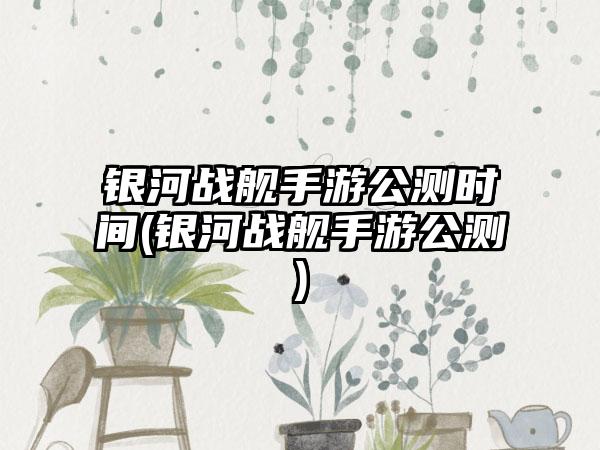 银河战舰手游公测时间(银河战舰手游公测)