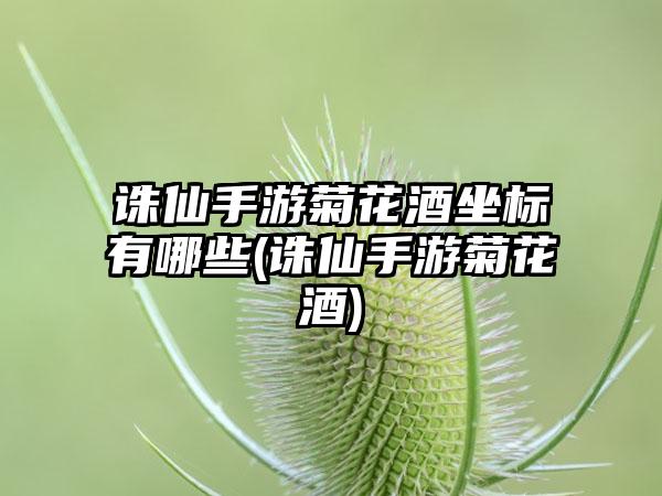 诛仙手游菊花酒坐标有哪些(诛仙手游菊花酒)