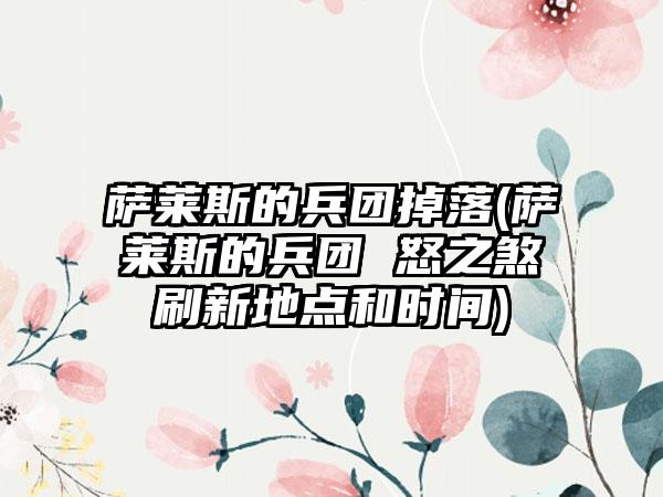 萨莱斯的兵团掉落(萨莱斯的兵团 怒之煞刷新地点和时间)
