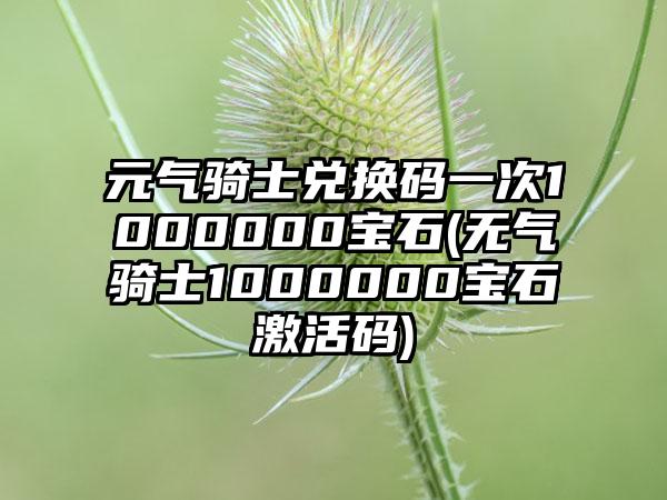 元气骑士兑换码一次1000000宝石(无气骑士1000000宝石激活码)