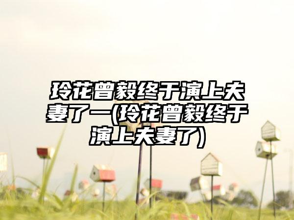 玲花曾毅终于演上夫妻了一(玲花曾毅终于演上夫妻了)