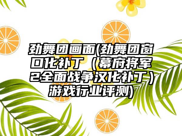劲舞团画面(劲舞团窗口化补丁（幕府将军2全面战争汉化补丁）游戏行业评测)