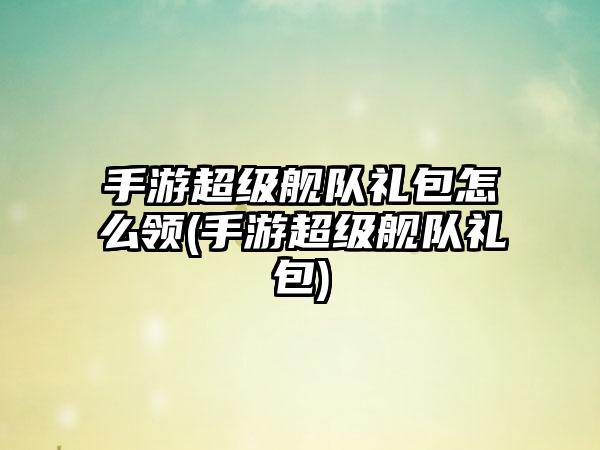 手游超级舰队礼包怎么领(手游超级舰队礼包)