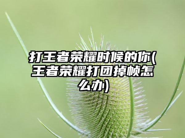 打王者荣耀时候的你(王者荣耀打团掉帧怎么办)