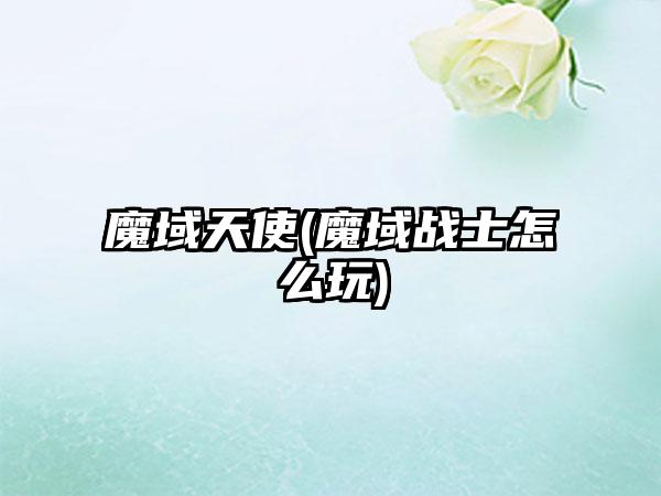 魔域天使(魔域战士怎么玩)