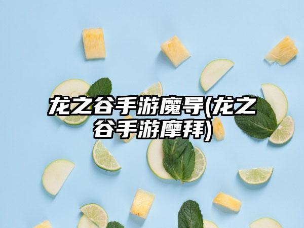 龙之谷手游魔导(龙之谷手游摩拜)