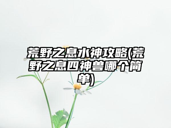 荒野之息水神攻略(荒野之息四神兽哪个简单)