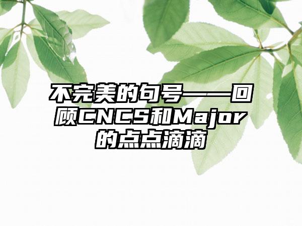 不完美的句号——回顾CNCS和Major的点点滴滴