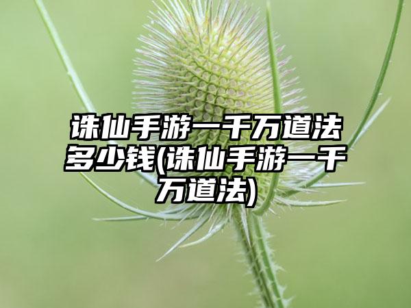 诛仙手游一千万道法多少钱(诛仙手游一千万道法)