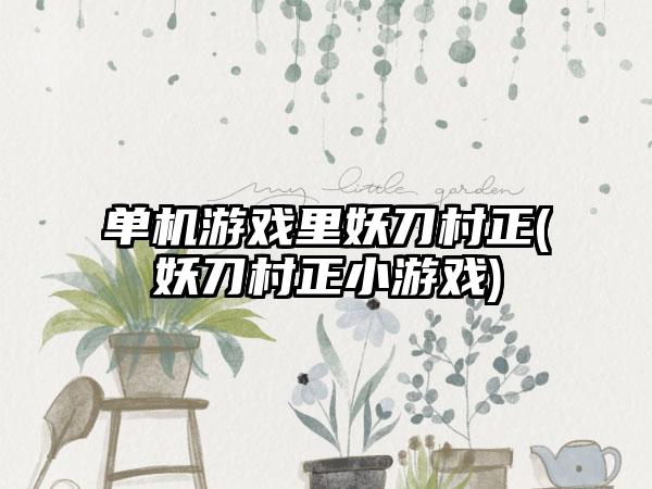 单机游戏里妖刀村正(妖刀村正小游戏)