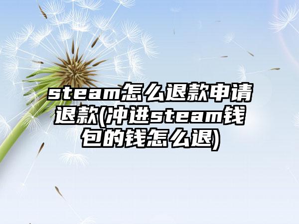 steam怎么退款申请退款(冲进steam钱包的钱怎么退)