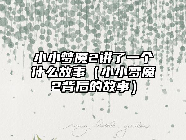 小小梦魇2讲了一个什么故事（小小梦魇2背后的故事）