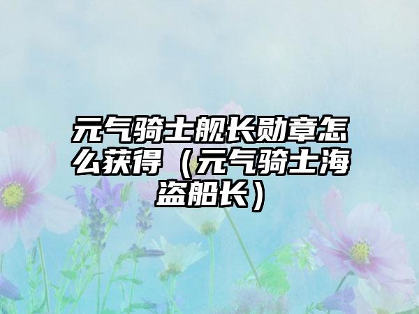 元气骑士舰长勋章怎么获得（元气骑士海盗船长）