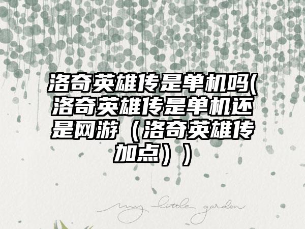 洛奇英雄传是单机吗(洛奇英雄传是单机还是网游（洛奇英雄传加点）)