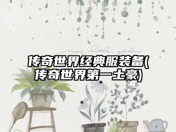 传奇世界经典服装备(传奇世界第一土豪)