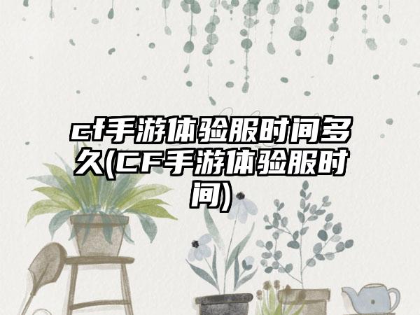 cf手游体验服时间多久(CF手游体验服时间)