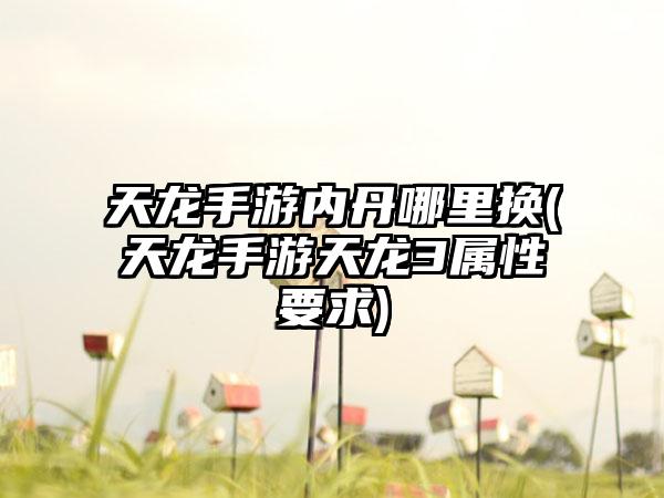 天龙手游内丹哪里换(天龙手游天龙3属性要求)