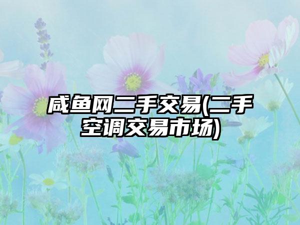 咸鱼网二手交易(二手空调交易市场)