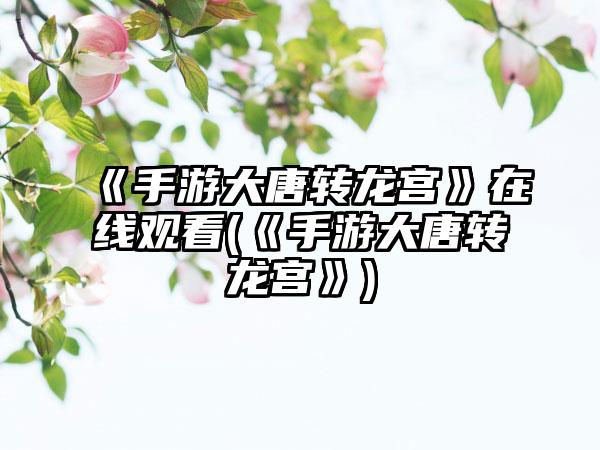 《手游大唐转龙宫》在线观看(《手游大唐转龙宫》)