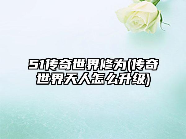 51传奇世界修为(传奇世界天人怎么升级)