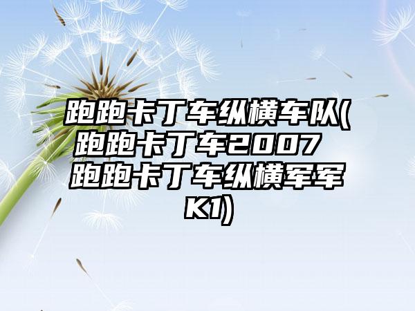 跑跑卡丁车纵横车队(跑跑卡丁车2007 跑跑卡丁车纵横军军K1)