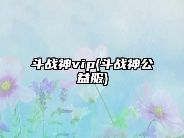 斗战神vip(斗战神公益服)