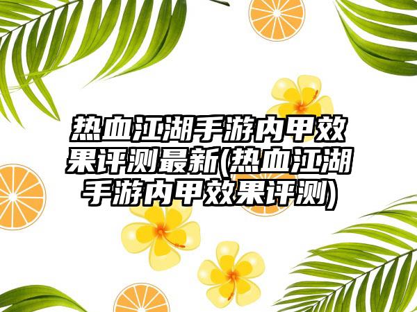 热血江湖手游内甲效果评测最新(热血江湖手游内甲效果评测)