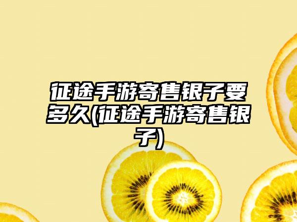 征途手游寄售银子要多久(征途手游寄售银子)