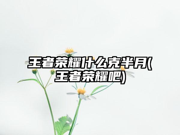 王者荣耀什么克半月(王者荣耀吧)