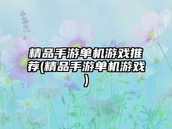 精品手游单机游戏推荐(精品手游单机游戏)