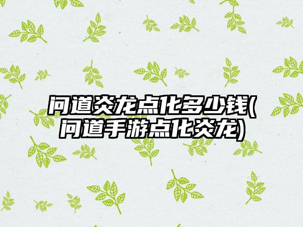 问道炎龙点化多少钱(问道手游点化炎龙)