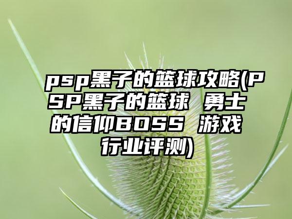 psp黑子的篮球攻略(PSP黑子的篮球 勇士的信仰BOSS 游戏行业评测)