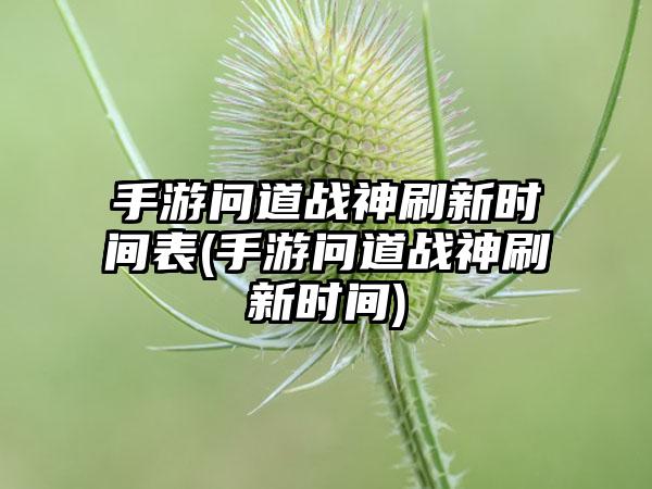 手游问道战神刷新时间表(手游问道战神刷新时间)