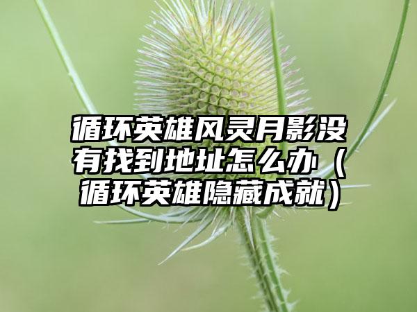 循环英雄风灵月影没有找到地址怎么办（循环英雄隐藏成就）