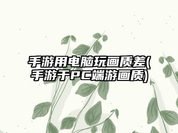 手游用电脑玩画质差(手游于PC端游画质)