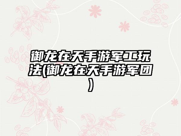 御龙在天手游军工玩法(御龙在天手游军团)