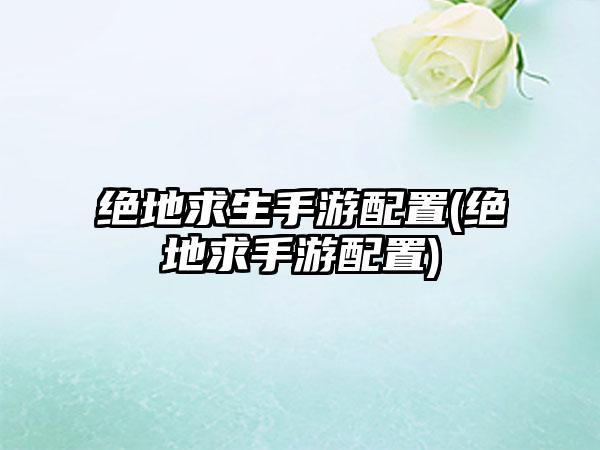 绝地求生手游配置(绝地求手游配置)