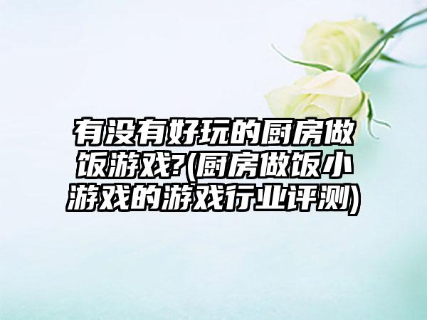 有没有好玩的厨房做饭游戏?(厨房做饭小游戏的游戏行业评测)