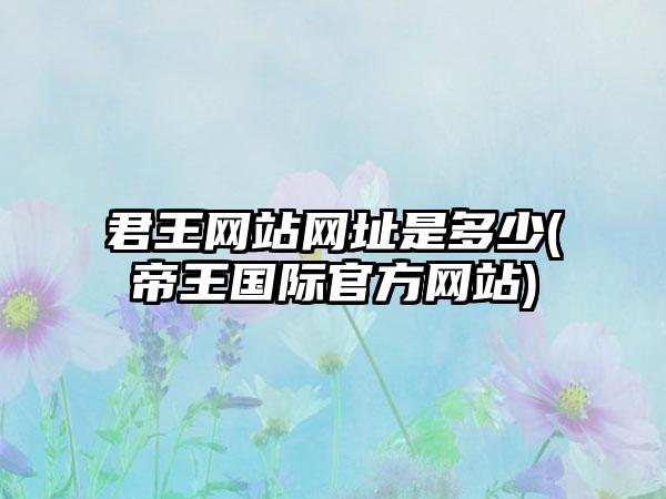君王网站网址是多少(帝王国际官方网站)