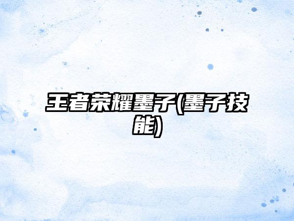 王者荣耀墨子(墨子技能)