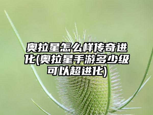 奥拉星怎么样传奇进化(奥拉星手游多少级可以超进化)