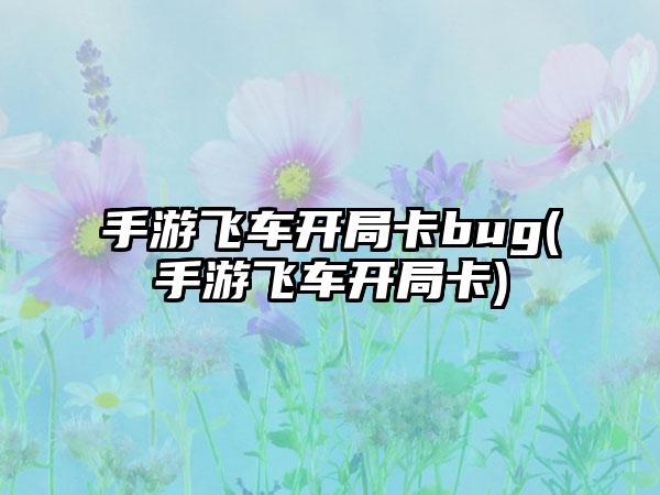 手游飞车开局卡bug(手游飞车开局卡)