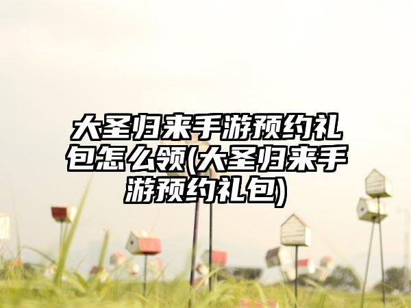 大圣归来手游预约礼包怎么领(大圣归来手游预约礼包)