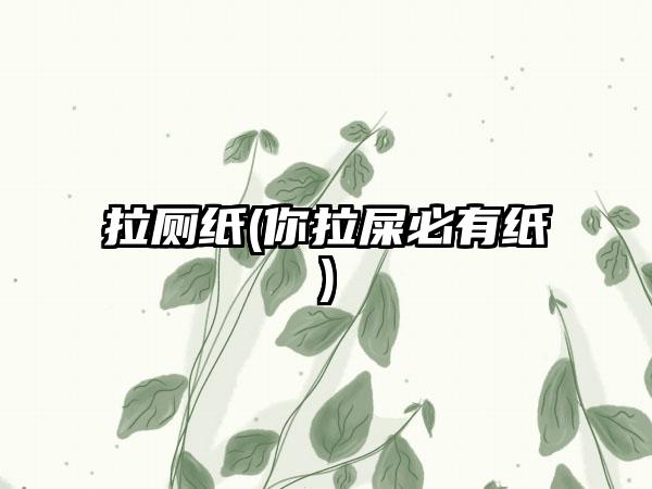 拉厕纸(你拉屎必有纸)