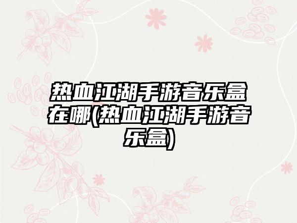 热血江湖手游音乐盒在哪(热血江湖手游音乐盒)