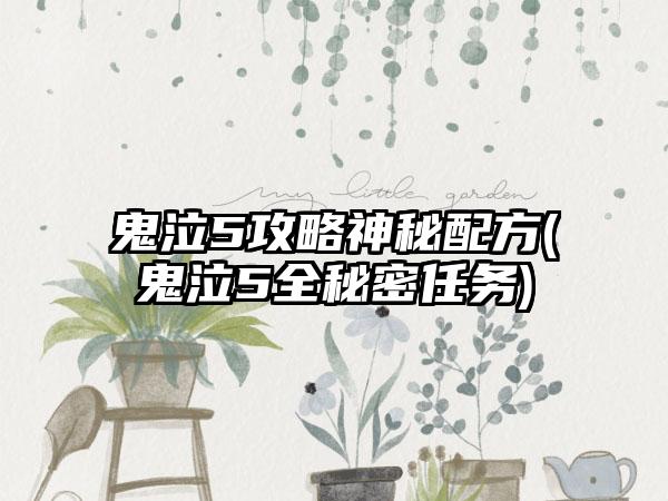 鬼泣5攻略神秘配方(鬼泣5全秘密任务)