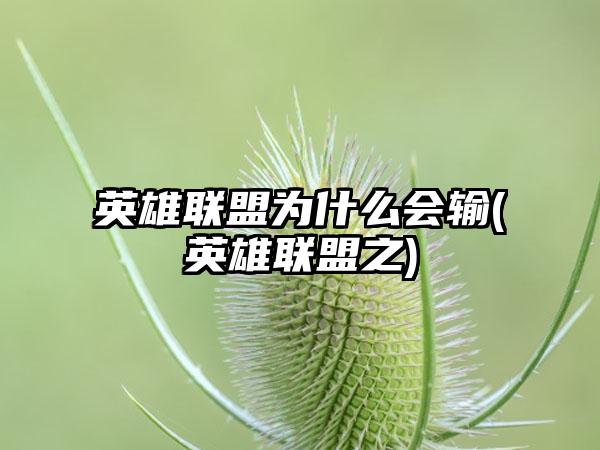 英雄联盟为什么会输(英雄联盟之)