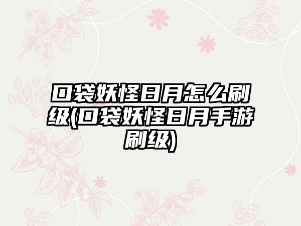 口袋妖怪日月怎么刷级(口袋妖怪日月手游刷级)