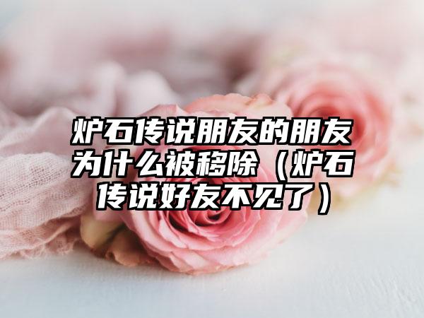 炉石传说朋友的朋友为什么被移除（炉石传说好友不见了）