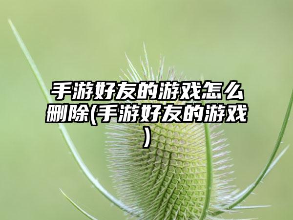 手游好友的游戏怎么删除(手游好友的游戏)